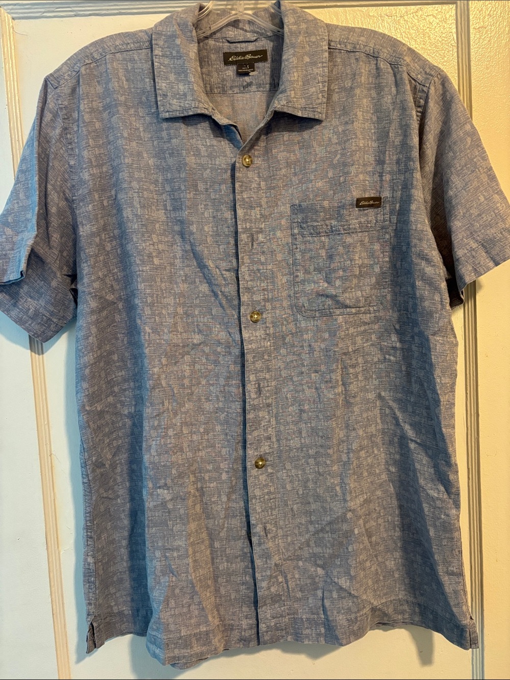 Eddie Bauer Blue Short-Sleeve Button Down Shirt